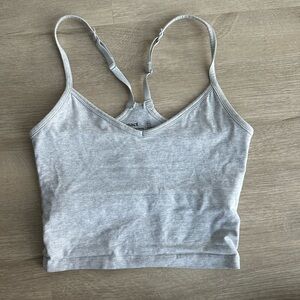 Pact Light Gray Organic Crop Cotton Top